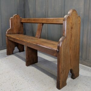 Unknown 19th Century Pitch Pine Surrey Church Chapel Open Back Pew Bench (SOLD)
