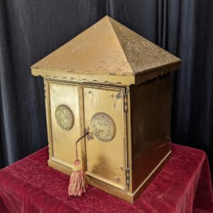 Brass and Steel Tabernacle with Pelican and Lamb (SOLD)