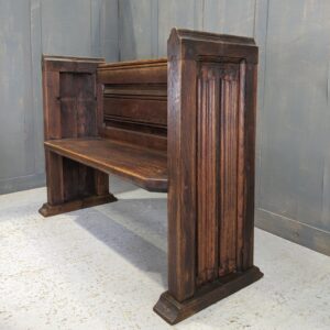 Antique Oak Linenfold Ended Church Chapel Pew from Harrow (SOLD)
