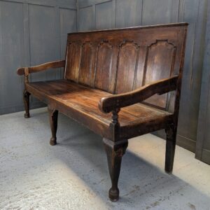 Antique Oak High Back Coaching Style Settle (SOLD)