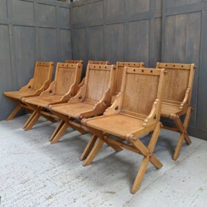 1930's Late Gothic Oak Ministers Chairs from Tunbridge Wells Baptist Church (SOLD)