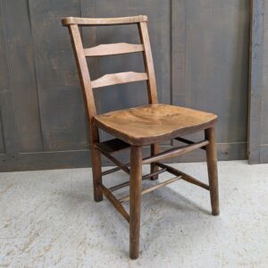 1930's Double Pilgrim Slat Back Elm & Beech Church Chapel Chairs #3 (SOLD)