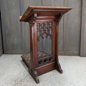 Savoy Private Royal Chapel Prayer Desk Prie Dieu with Crown & Dragon Embroidered Kneeler (SOLD)