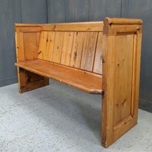 Simple Square Ended Victorian Antique Pine Pews Benches from Kenilworth (SOLD)