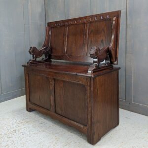 Grangemore Quality English Repro Lion Armed Monks Bench (SOLD)