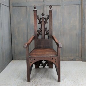 Utterly Unique Gothic Victorian Bishop's Throne Chair from St Saviours, Sunbury (SOLD)
