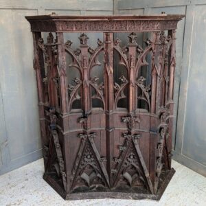 Antique Victorian Ornate Gothic Carved Pulpit Reading Platform Section of Panelling (SOLD)