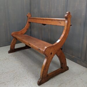 Shapely 'Y' Ended Antique Church Bar Back Bench (SOLD)