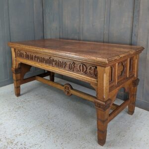 Excellent Victorian Antique Carved Oak Communion Table 'This Do in Remembrance of Me' (SOLD)