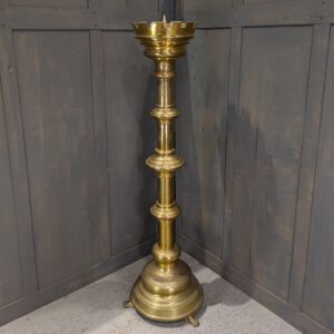 Monumental Antique Brass Paschal Pavement Candlestick Candlestand (SOLD)