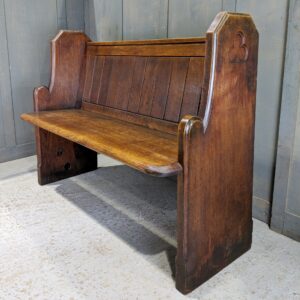 St Teilo's Cardiff Antique Solid Oak Church Pews Benches with Trefoil Cutaways (SOLD)