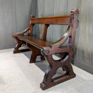 1863 Pugin Style & Era Gothic Open Back Pitch Pine Pews from Joseph Crossley's Almshouses Halifax (SOLD)