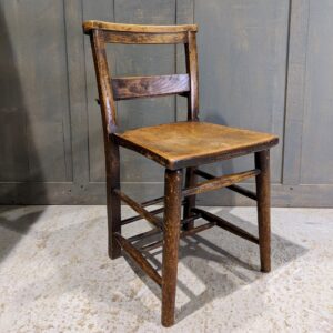 Primrose Hill Classic Late 1890's Elm & Beech Church Chairs with Shelves (SOLD)
