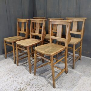 Harlequin Set of 6 Beech Splatback Church Chapel Chairs 'F' (SOLD)