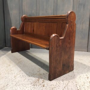 Evesham Victorian 'Round' Ended Pitch Pine Church Chapel Pew (SOLD)