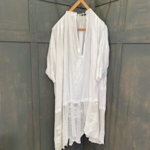 Very Large White Linen Alb with Lace Detail (SOLD)
