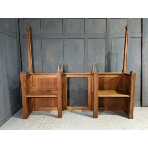Vintage Twin Seat Oak Bimah Bench Seat from The Susan Street Synagogue in Eastbourne (SOLD)