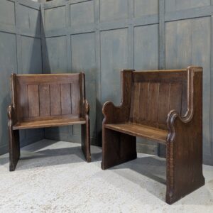 Vintage Oak One Person Choirmaster Pews from St Matthews Birmingham (SOLD)