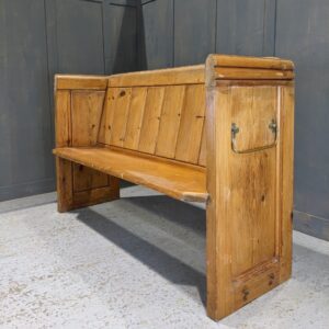 Simple Square Ended Victorian Antique Pine Pews Benches from Kenilworth (SOLD)