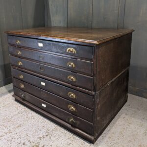 Dark Hardwood 1930's Vintage Vestment Plan Chest with Brass Handles (SOLD)