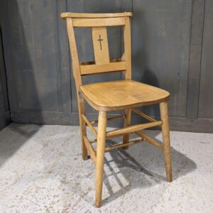 Farnham 1960's Vintage Pale Beech Crossback Church Chapel Chairs with Round Tops (SOLD)