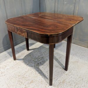 Regency Antique Foldover Inlaid Mahogany D-End Tea Table (SOLD 8.22)