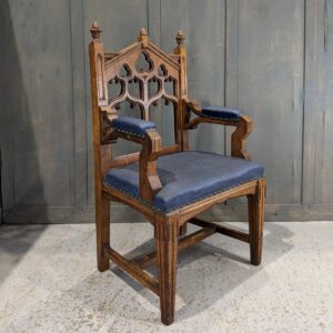 Non-Conformist Vintage Gothic Oak Clergy Throne Chair (SOLD)