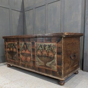 Two Hundred Year Old Large Painted Austrian Dowry Chest (SOLD)