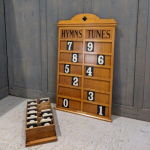 Vintage Oak Hymns & Tunes Board from St Peter's Newcastle Under Lyme (SOLD)