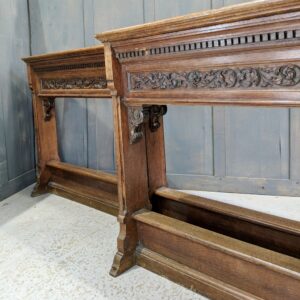 Pair of Beautifully Carved Antique Oak Choir Fronts Panels Panelling from St Giles Cripplegate (SOLD)