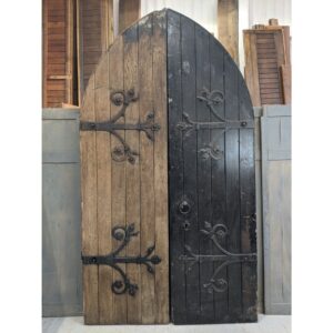 Original Full Size Oak Faced Victorian Arched Church Doors (SOLD)