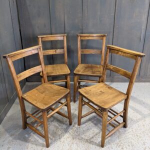Set of 4 Vintage Suffolk Classic Church Chapel Chairs No Racks (SOLD)