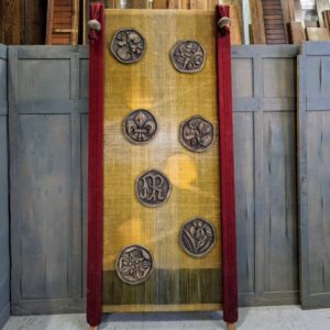 1970's Vintage Handmade Textile & Fired Clay Decorative Church Wall Hanging 60% OFF (SOLD)