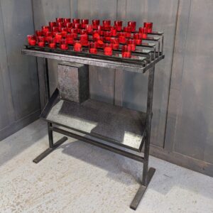 Large Deep Silver & Black Steel Church Votive Candlestand (SOLD)