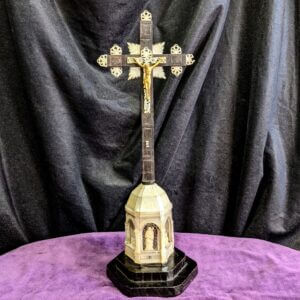 Antique 19th Century Intricately Carved Mother of Pearl & Ebony Crucifix (SOLD)