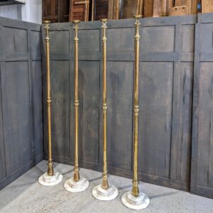 Four Outsize Vintage Brass Church Pavement Candlesticks (SOLD)