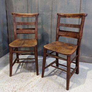 Pair of St Paul's Egham Hythe Double Backrest Antique Elm & Beech Chairs (SOLD)