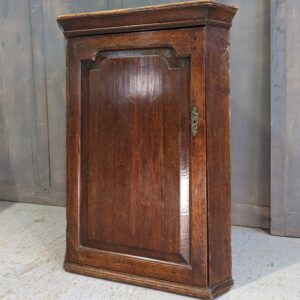 George III Oak Corner Cupboard with Shaped Front Panel & Excellent Colour (SOLD)