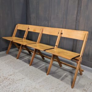 Aberdeen 1965 Vintage 'James Bennet, Glasgow' Beech Four Seater Folding Bench (SOLD)