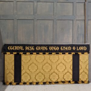 Vintage Gold & Black Damask Silk Funeral Altar Cloth with Superfrontal (SOLD)