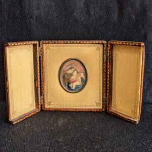 19th Century Italian Miniature Hand Painted Triptych of Raphael's Madonna (SOLD)