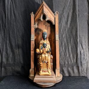 The Black Madonna Antique Lady of Montserrat in Gothic Pine Niche (SOLD)