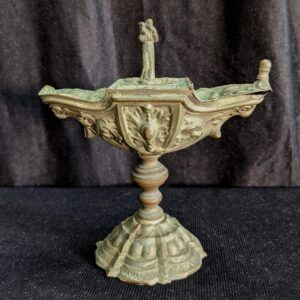 Unusual Antique French Incense Boat with St Christopher & Child Figure (SOLD)