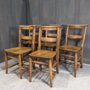 Set of 5 Vintage Suffolk Classic Church Chapel Chairs No Racks (SOLD)