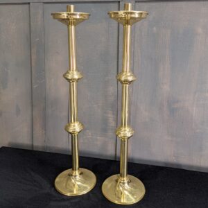 Pair of Classic Larger Style Brass Church Altar Candlesticks (SOLD)