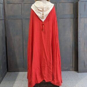 Linen Blend Red & Oatmeal with Gold Thread Cope by Vanpoulles (SOLD)