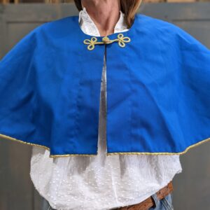 Blue & Gold Cotton Mix Priest Capelet Mozetta (SOLD)