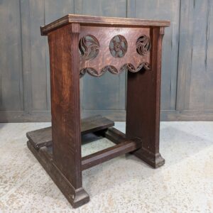 Carved Antique Heavy Oak Gothic Prayer Desk Prie Dieu from St George the Martyr Preston (SOLD)