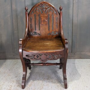 Highly Decorative Carved Fretwork Antique Carved Church Ministers Chair (SOLD)