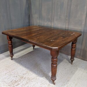 Antique Victorian Mahogany Dining Table with One Leaf & Original Castors (SOLD)